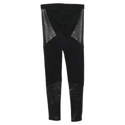 Givenchy Black Jersey & Leather Detailed Slim Fit Pants S