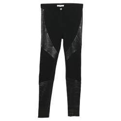 Givenchy Black Jersey & Leather Detailed Slim Fit Pants S