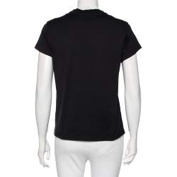Pre Owned Givenchy Black Cotton Faded Logo Printed Crewneck T-Shirt S