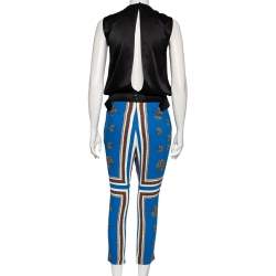Givenchy Multicolored Printed Silk & Jersey Embellished Detailed Jumpsuit S