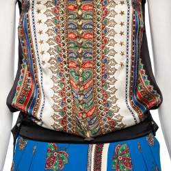Givenchy Multicolored Printed Silk & Jersey Embellished Detailed Jumpsuit S