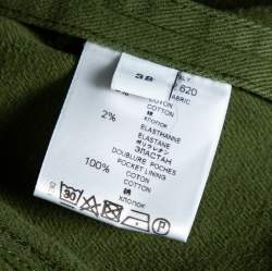 Pre Owned Givenchy Olive Green Cotton Detachable Collar Single Breasted Jacket M