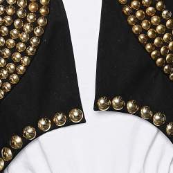 مملوكة مسبقًا Givenchy Black Cotton Studded Sleeveless Cropped Shrug S