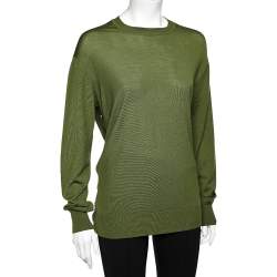 Givenchy Green Wool Side Button Detail Sweater M