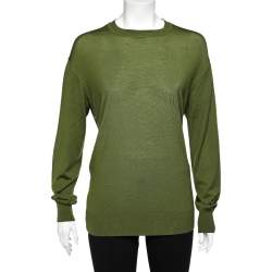 Givenchy Green Wool Side Button Detail Sweater M