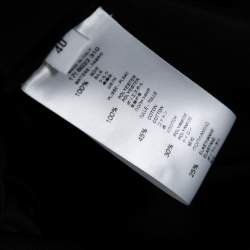 Givenchy Black Silk & Mesh Paneled Plisse Trimmed Blouse M