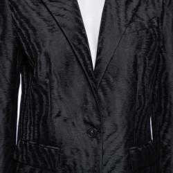 Givenchy Black Moire Jacquard Single Breasted Blazer L