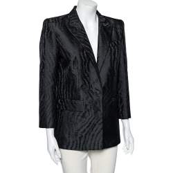 Givenchy Black Moire Jacquard Single Breasted Blazer L