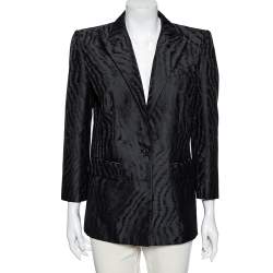 Givenchy Black Moire Jacquard Single Breasted Blazer L