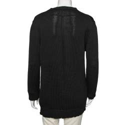 Pre Owned بلوفر جيفنشي تريكو بطبعة آي فيل لوف أسود مقاس صغير - سمول