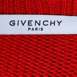 Givenchy Red Logo Intarsia Knit Oversized Sweater S