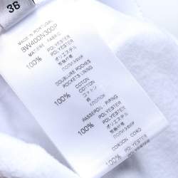 Pre Owned Givenchy White Jersey Logo Detail Track Mini Skirt S