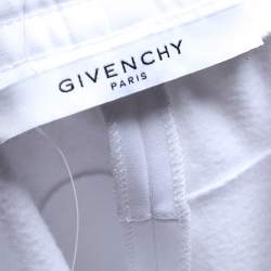 Pre Owned Givenchy White Jersey Logo Detail Track Mini Skirt S