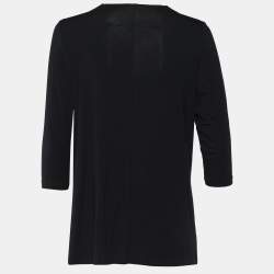 Pre Owned بلوزة جيفنشي تريكو جيرسيه أسود مزخرف كريستال مقاس صغير ( سمول )