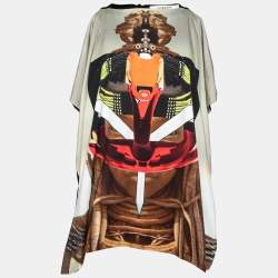 Pre Owned Givenchy Black Printed Overlay Jersey Racerback Top M