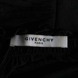 Givenchy Black Stretch Knit Ruched Draped Top M