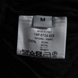 Givenchy Black Stretch Knit Ruched Draped Top M