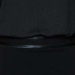 Givenchy Black Stretch Knit & Satin Trim Detailed Dress M