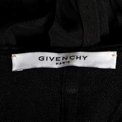 Givenchy Black Patterned Knit Ruffle Trimmed Dress M