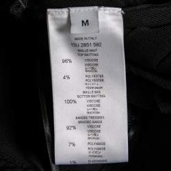 Givenchy Black Patterned Knit Ruffle Trimmed Dress M
