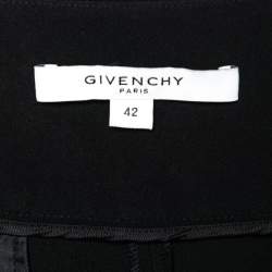 Pre Owned Givenchy Black Crepe & Printed Satin Inset Detailed Pants M