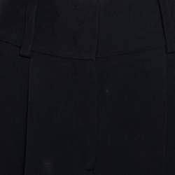 Pre Owned Givenchy Black Crepe & Printed Satin Inset Detailed Pants M