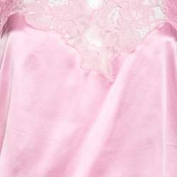 Givenchy Pink Satin Slip Cami Lace Trimmed Top M