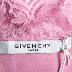 Givenchy Pink Satin Slip Cami Lace Trimmed Top M