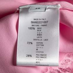 Givenchy Pink Satin Slip Cami Lace Trimmed Top M