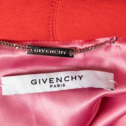 Givenchy Pink Neoprene & Leather Zip Front Hoodie M