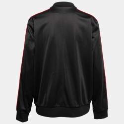 Givenchy Black Jersey Logo Tape Trimmed Zip Front Jacket M