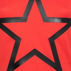 Givenchy Red Cotton Star Appliqued Short Sleeve T-Shirt S