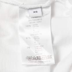 Pre Owned Givenchy White Logo Print Distressed Cotton Short Sleeve T-Shirt XS