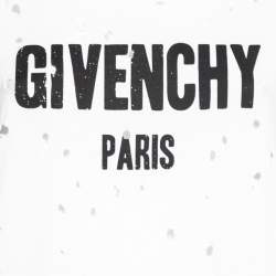 Pre Owned Givenchy White Logo Print Distressed Cotton Short Sleeve T-Shirt XS