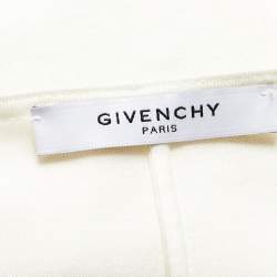 Givenchy Off-White Knit Lace Inlay Cowl Neck Lace Blouse L