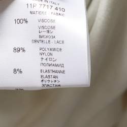 Givenchy Off-White Knit Lace Inlay Cowl Neck Lace Blouse L