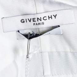 Pre Owned قميص جيفنشي  أورغانزا قطن أبيض بلا أكمام وبحواف مكشكشة مقاس متوسط - ميديوم