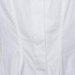 Givenchy White Cotton Button Front Fitted Waist Shirt M
