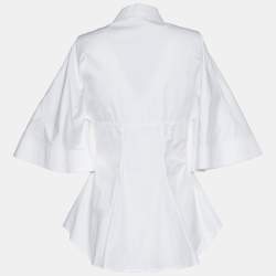 Givenchy White Cotton Button Front Fitted Waist Shirt M
