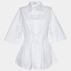 Givenchy White Cotton Button Front Fitted Waist Shirt M