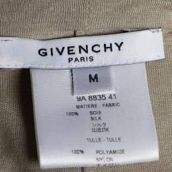 Givenchy Beige Silk Knit Ruffle Detail Top M
