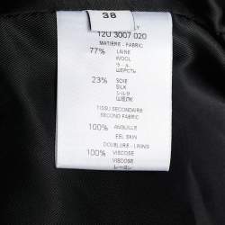 Pre Owned Givenchy Black Wool Blend Eel Leather Trim Tail Coat Blazer M