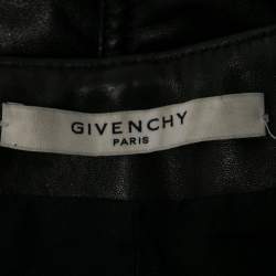 Givenchy Black Denim & Leather Zip Detail Button Front Jacket M