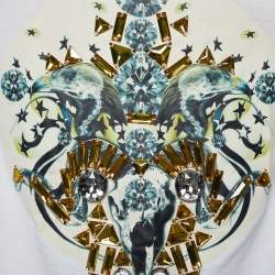 Pre Owned توب جيفنشي تانك قطن أبيض مرصع مقاس صغير