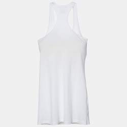 Pre Owned توب جيفنشي تانك قطن أبيض مرصع مقاس صغير