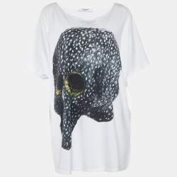 Pre Owned Givenchy White Printed Cotton T-Shirt M