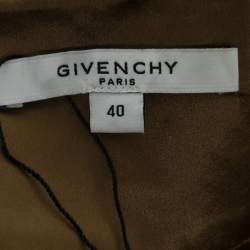 Givenchy Brown Silk Satin Pleated Trousers M