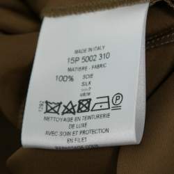 Givenchy Brown Silk Satin Pleated Trousers M