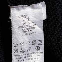 Givenchy Black Wool Zip Front Hoodie XL