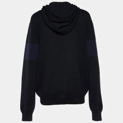 Givenchy Black Wool Zip Front Hoodie XL